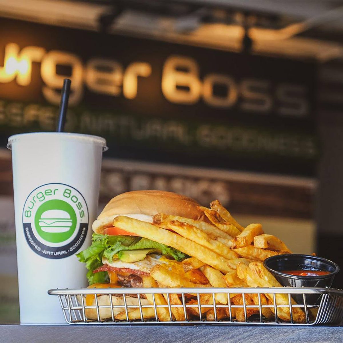 32oz drink + a side of fresh cut fries = Bossed Bundle