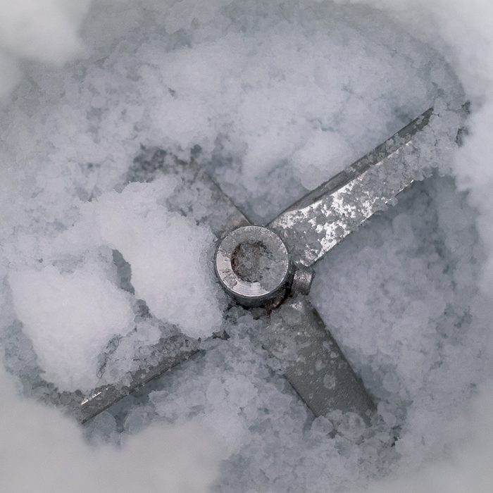 Ice in a large blender