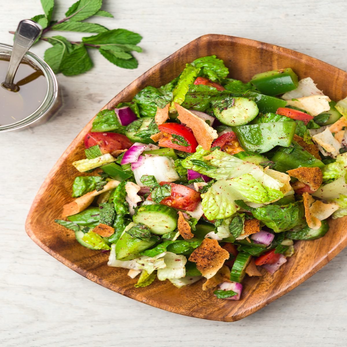 Healthy fattoush salad