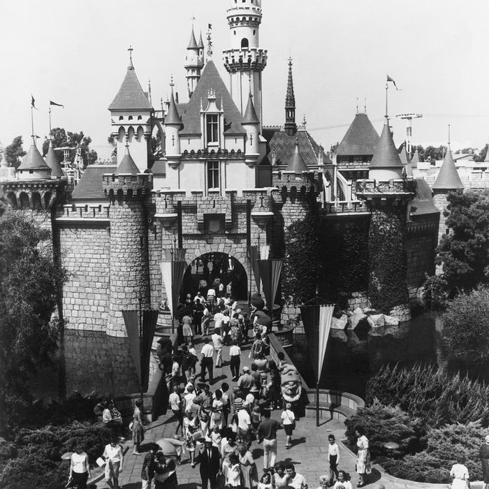 UNITED STATES - JANUARY 01: 1955: Disneyland Welcome : What has become one of the best known landmarks of the wondrous world of Disneyland is this gateway to Sleeping Beauty