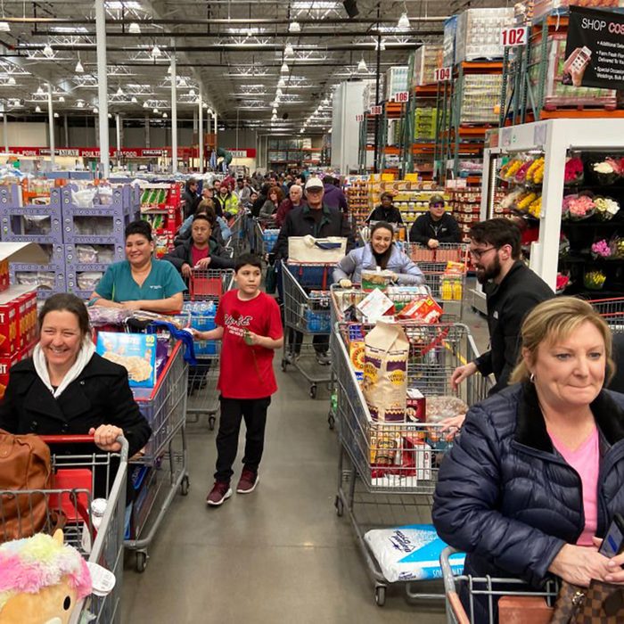 Long lines at the check out