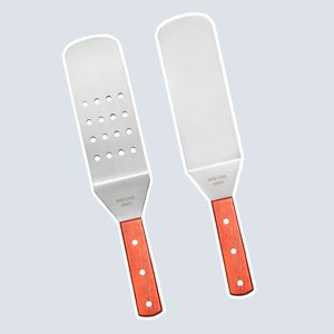New Star Foodservice 43051 Wood Handle Flexible Grill Spatula Set, 14.5
