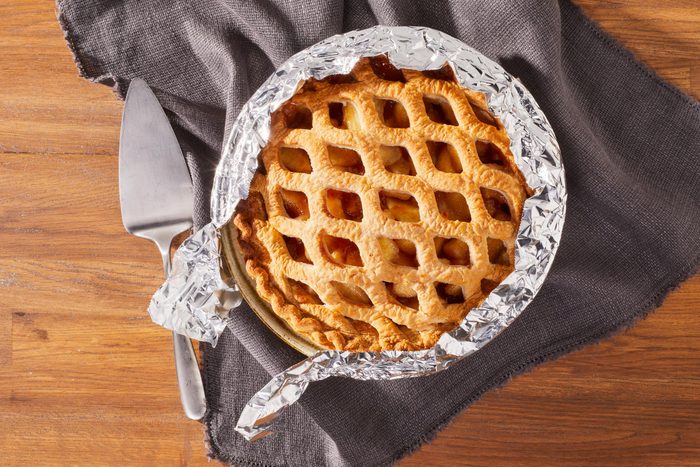 Pie wrapped in foil