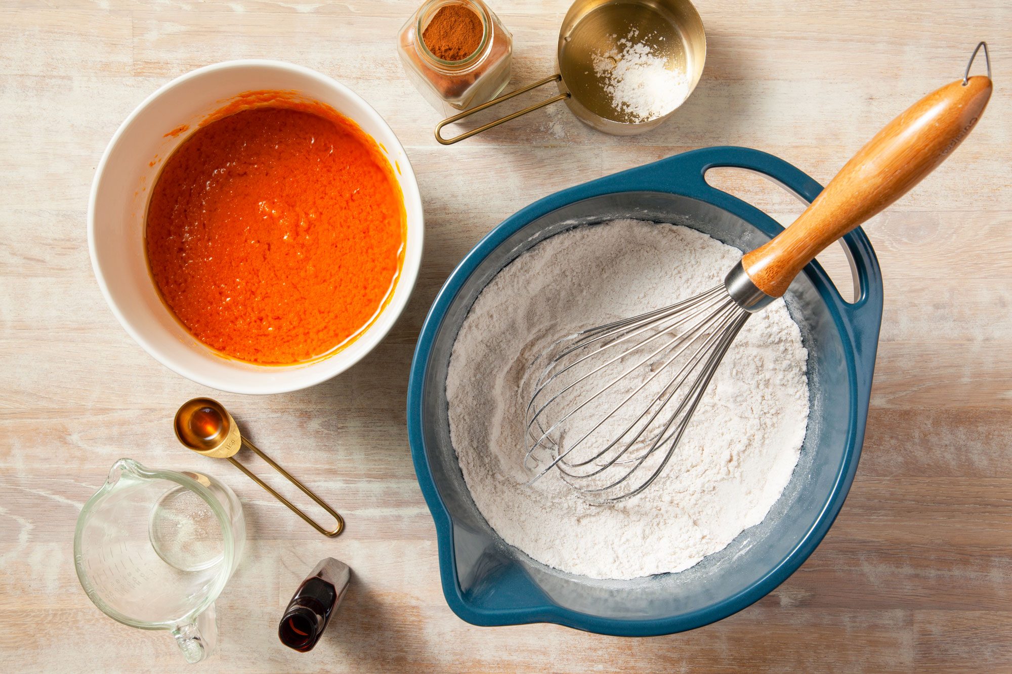 Preparing Batter to make Vegan Pumpkin Bread