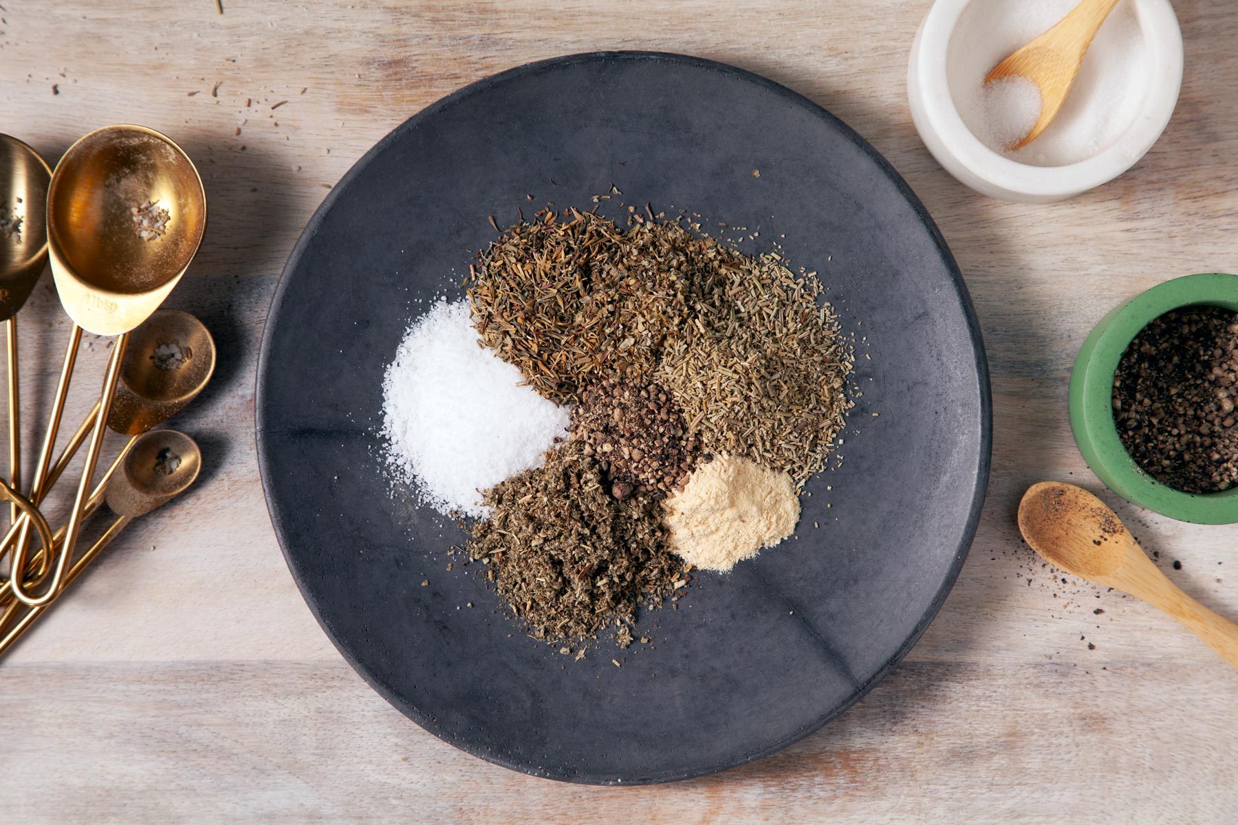 A Plate Filled With an Assortment of Aromatic Spices, Including Cinnamon, Turmeric, and Cumin.
