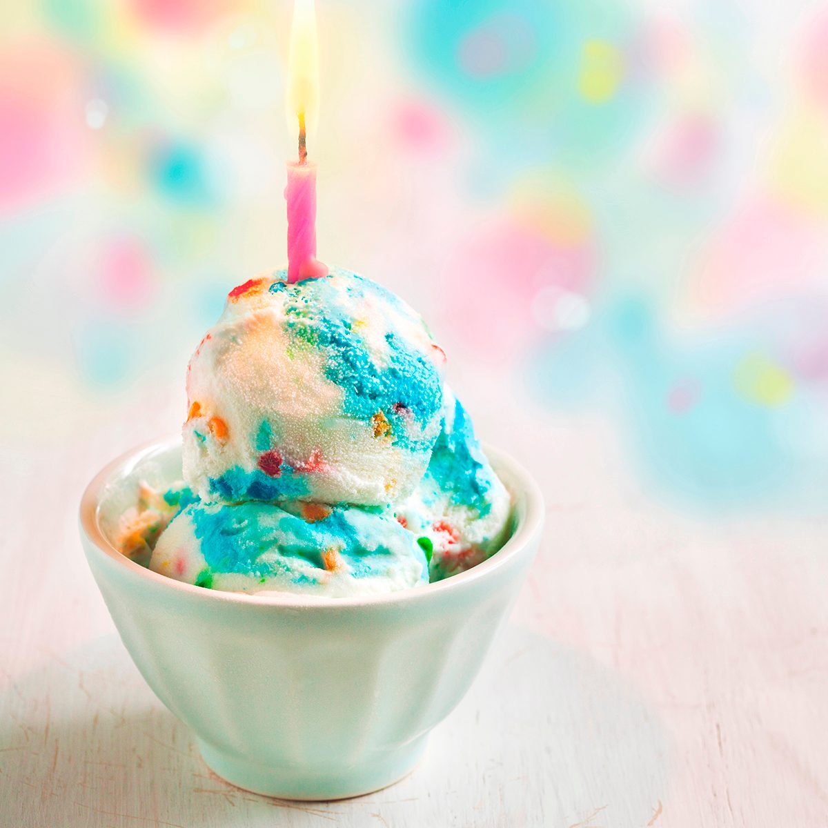 Birthday Cake Ice Cream decorated with candle. (Photo by: Anjelika Gretskaia/REDA&CO/Universal Images Group via Getty Images)