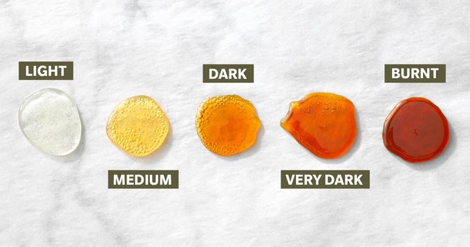 stages of making caramel