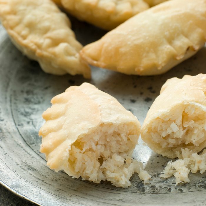 Pewter plate of Coconut Karanji