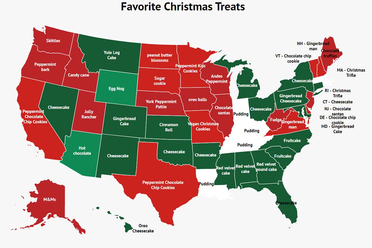 This Map Shows Every State’s Favorite Christmas Dessert—Did It Get Yours Right?