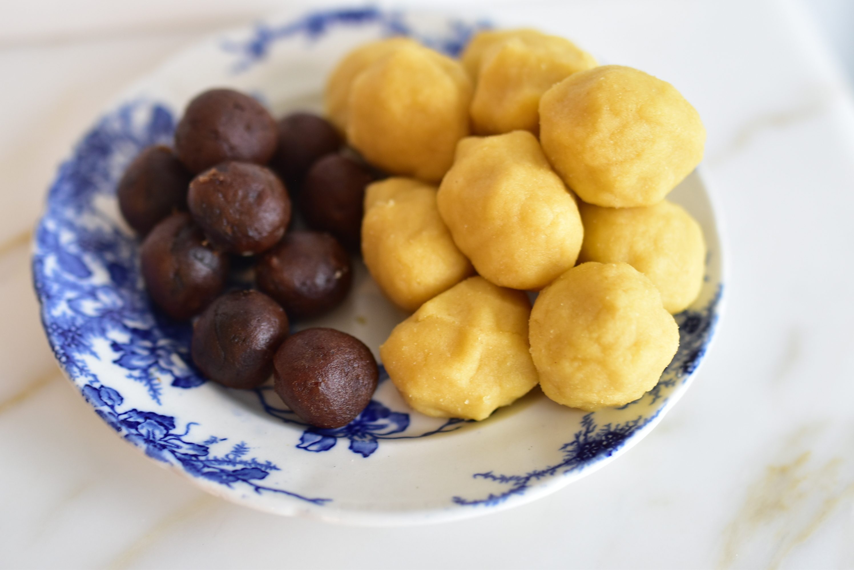 Dates and Semolina Dough portioned for Ma'amoul Cookies