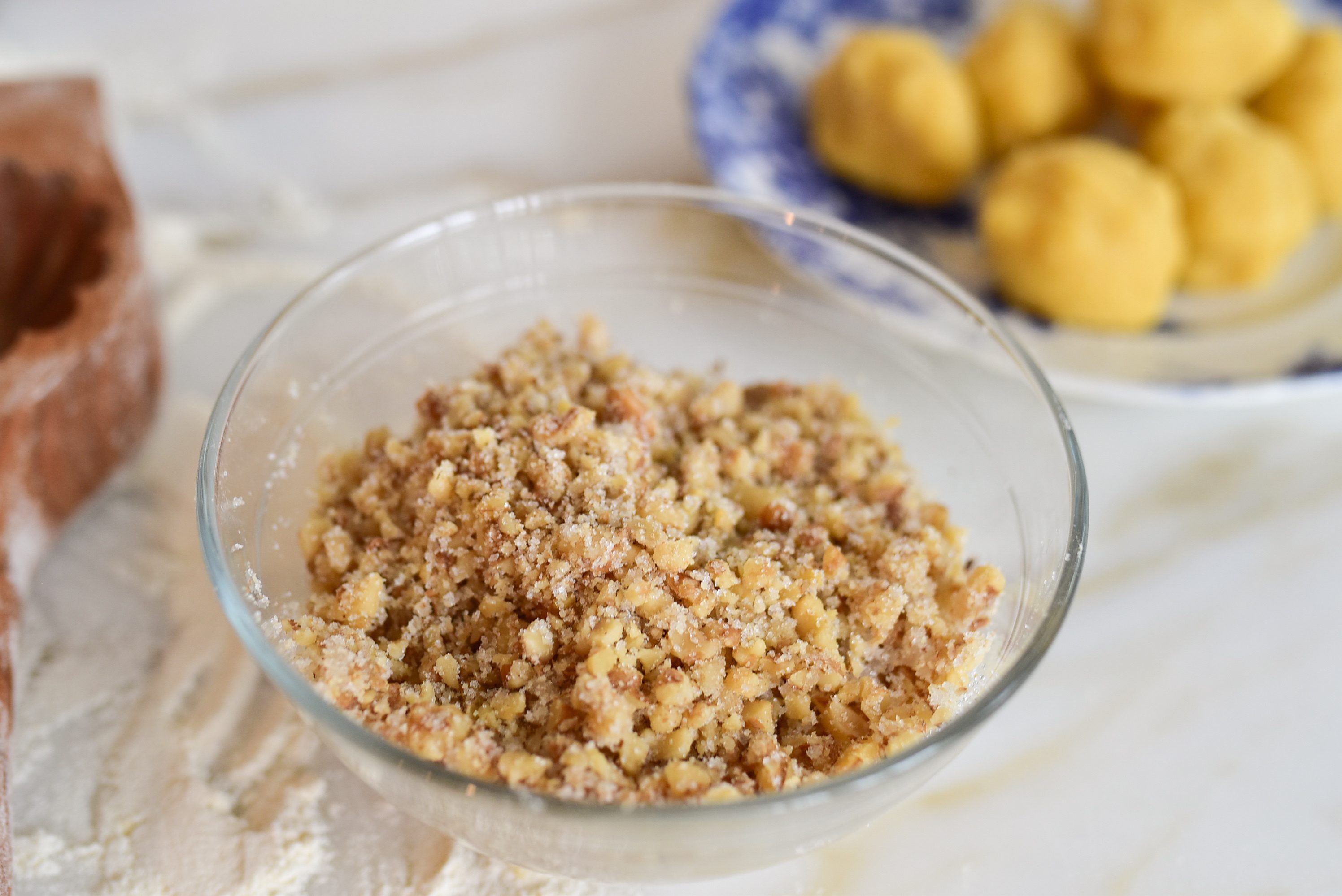 Sugared Chopped Walnuts for Ma'amoul cookie filling