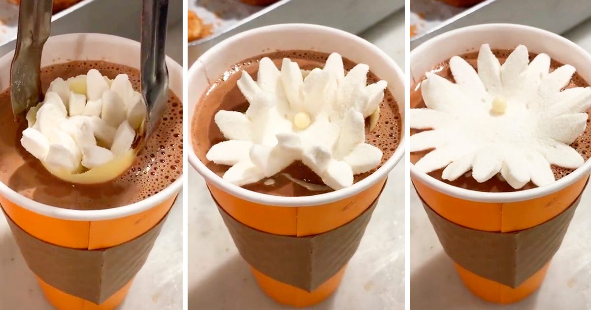 People Are Making Blooming Marshmallow Flowers That Open in Hot Cocoa