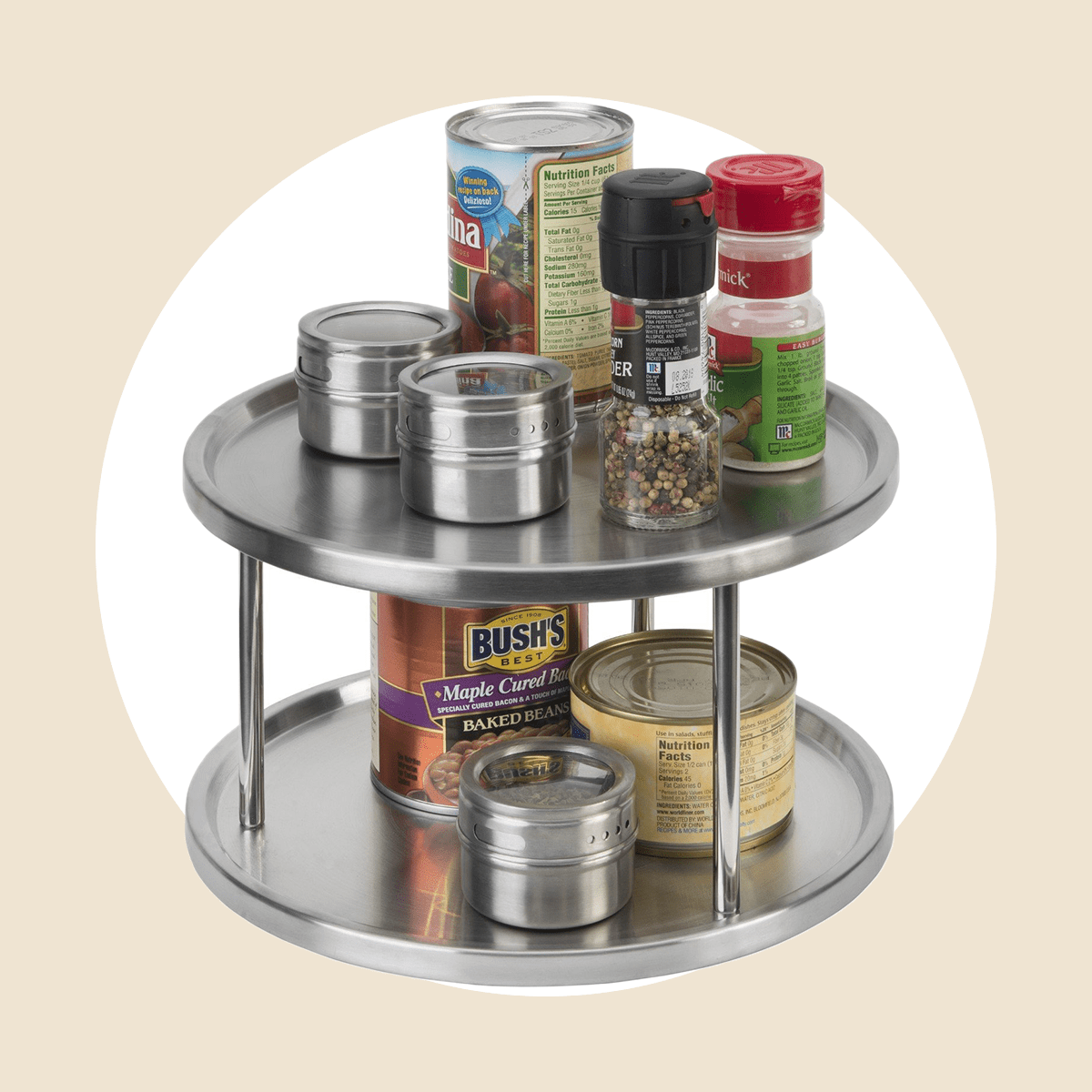 2 Tier Stainless Steel Turntable Ecomm Via Walmart