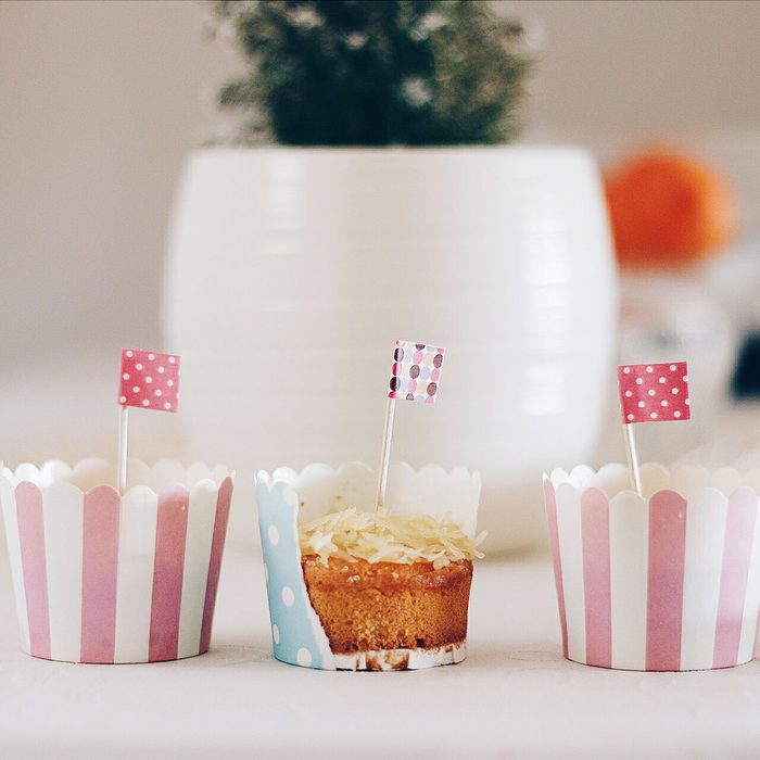 Flags On Cupcakes At Table