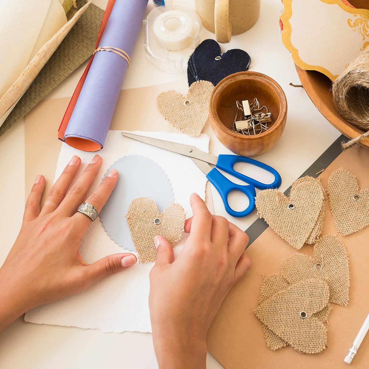Crafts Equipment On Table