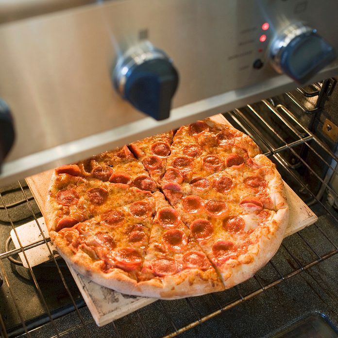 Warming Up Pepperoni Pizza In Oven