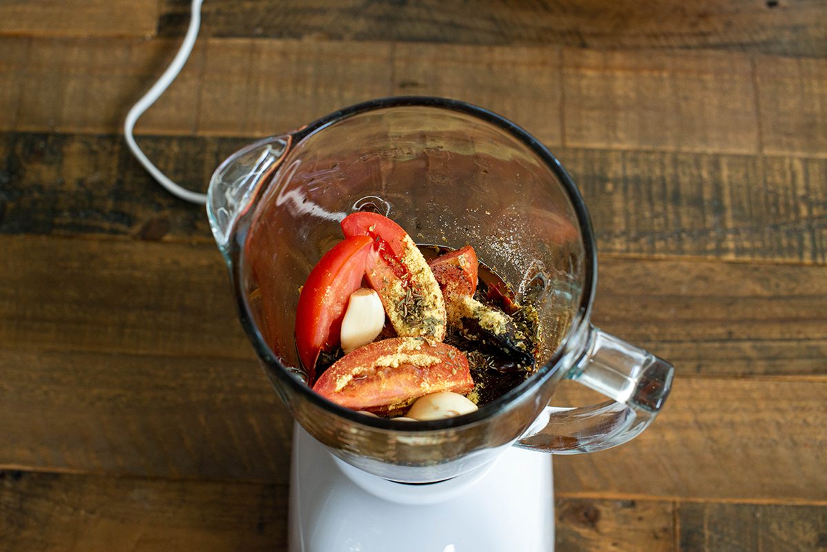 Salsa Before Blending birria tacos