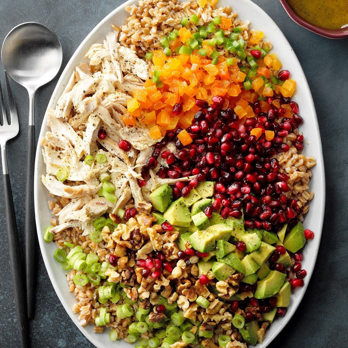 Pomegranate, Chicken and Farro Salad