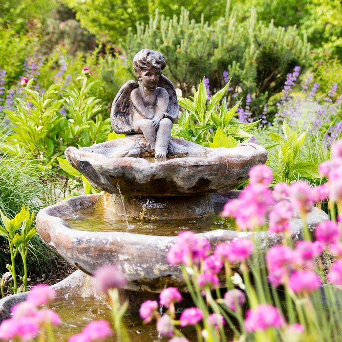 backyard entertainment ideas Angel Statue Fountain In Garden