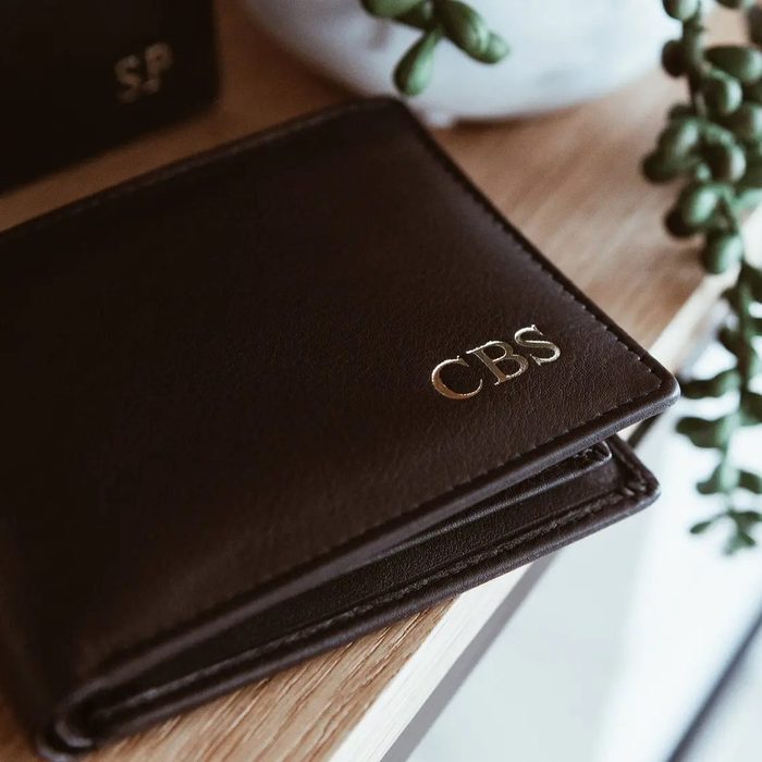 Mens Monogrammed Leather Wallet Ecomm Via Etsy.com