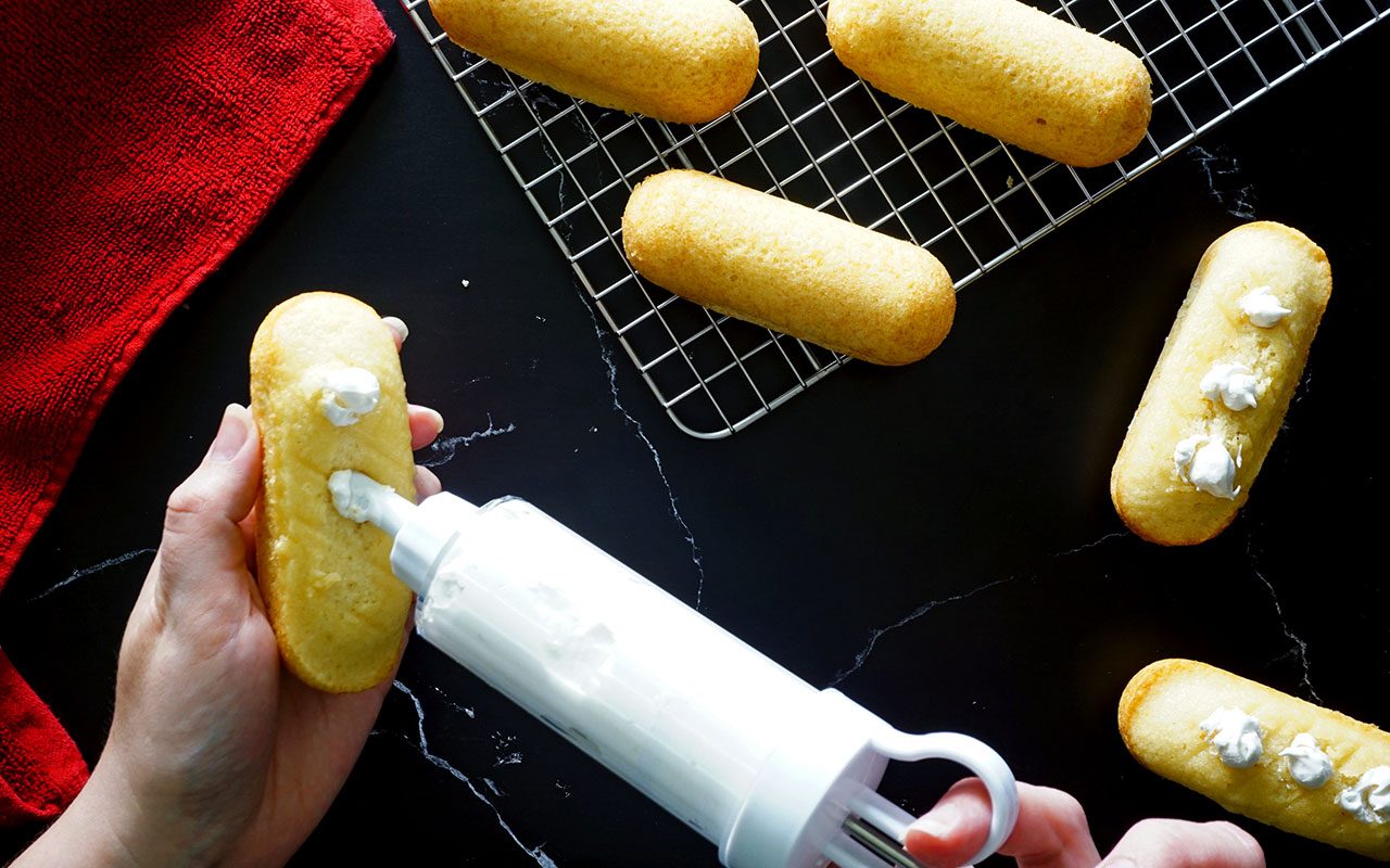 Fill with cream Homemade Twinkies recipe