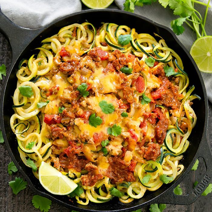 zoodle recipes Taco Zucchini Noodles 15