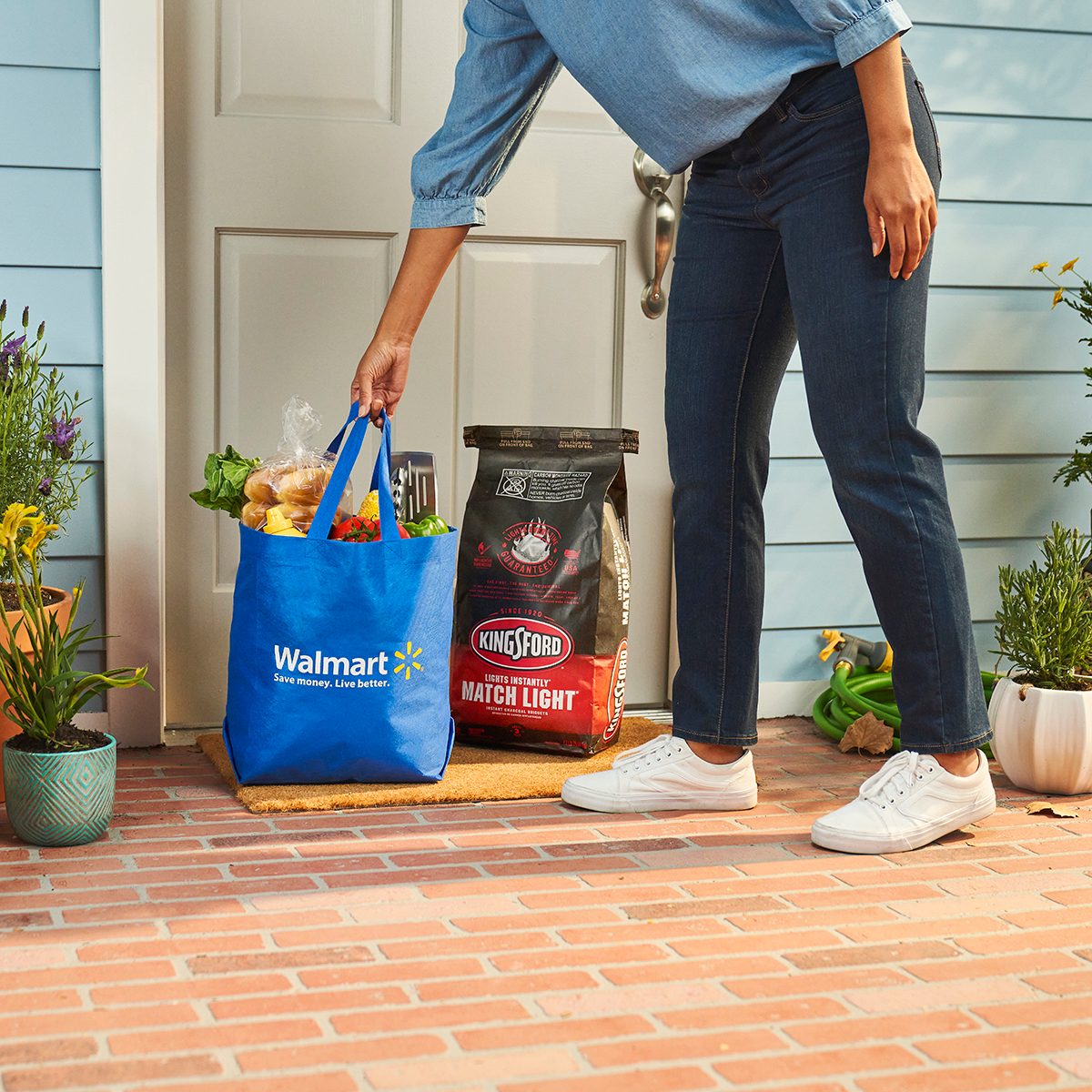 Groceries on door step from Walmart