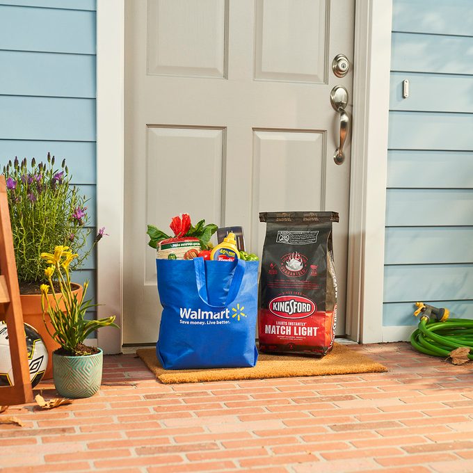 Groceries on door step from Walmart