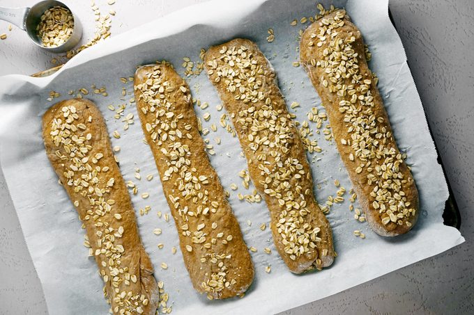 Cheesecake Factory Brown Bread on a baking sheet before baking