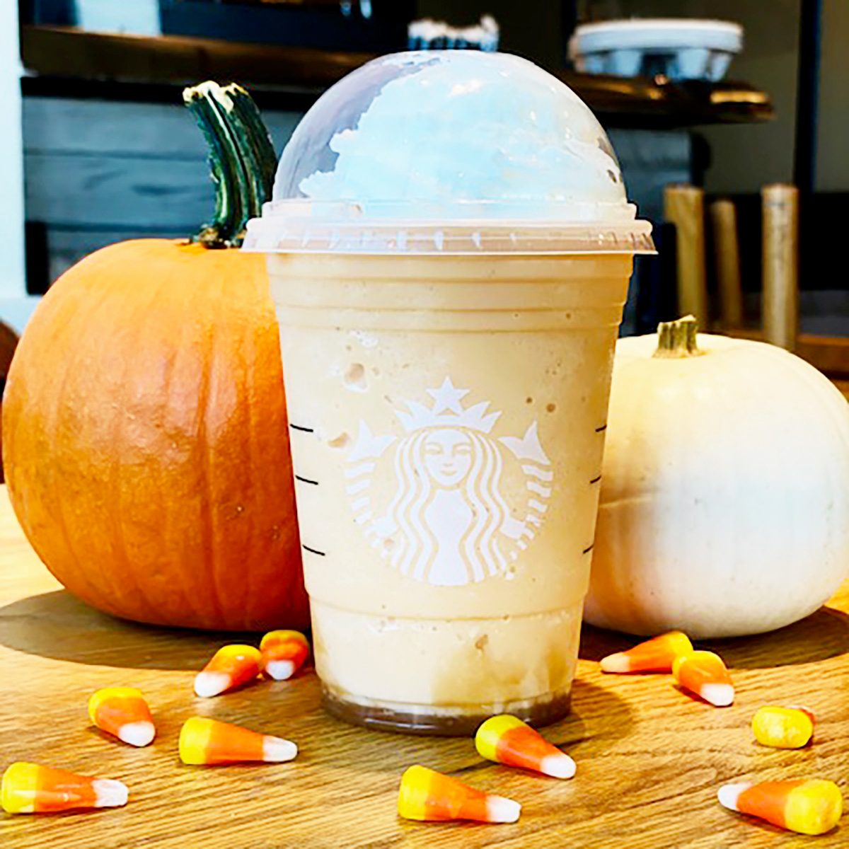 Starbucks Candy Corn Frappuccino Via Totallythebomb.com