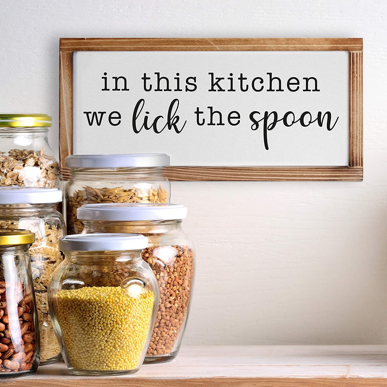 In This Kitchen We Lick The Spoon Sign