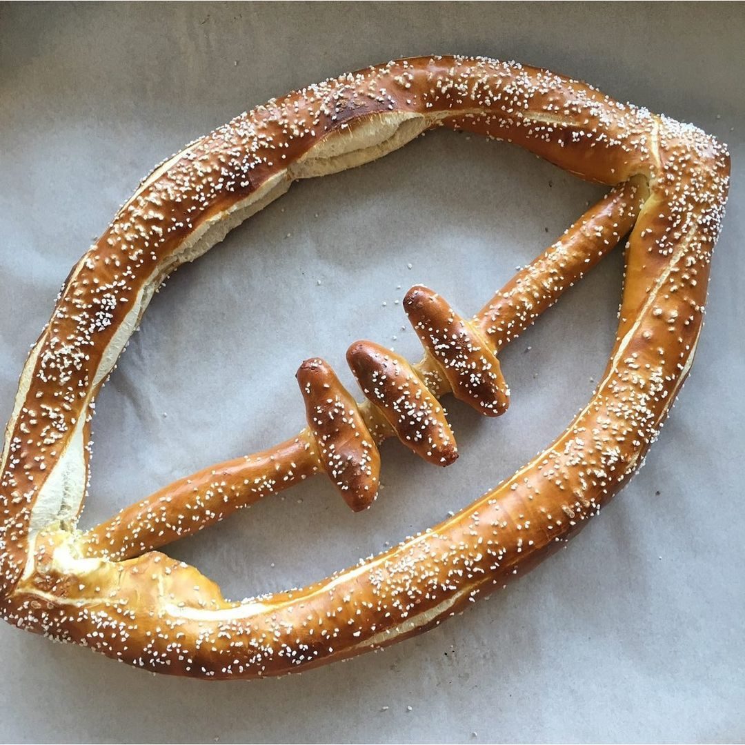 Football Shaped Pretzel