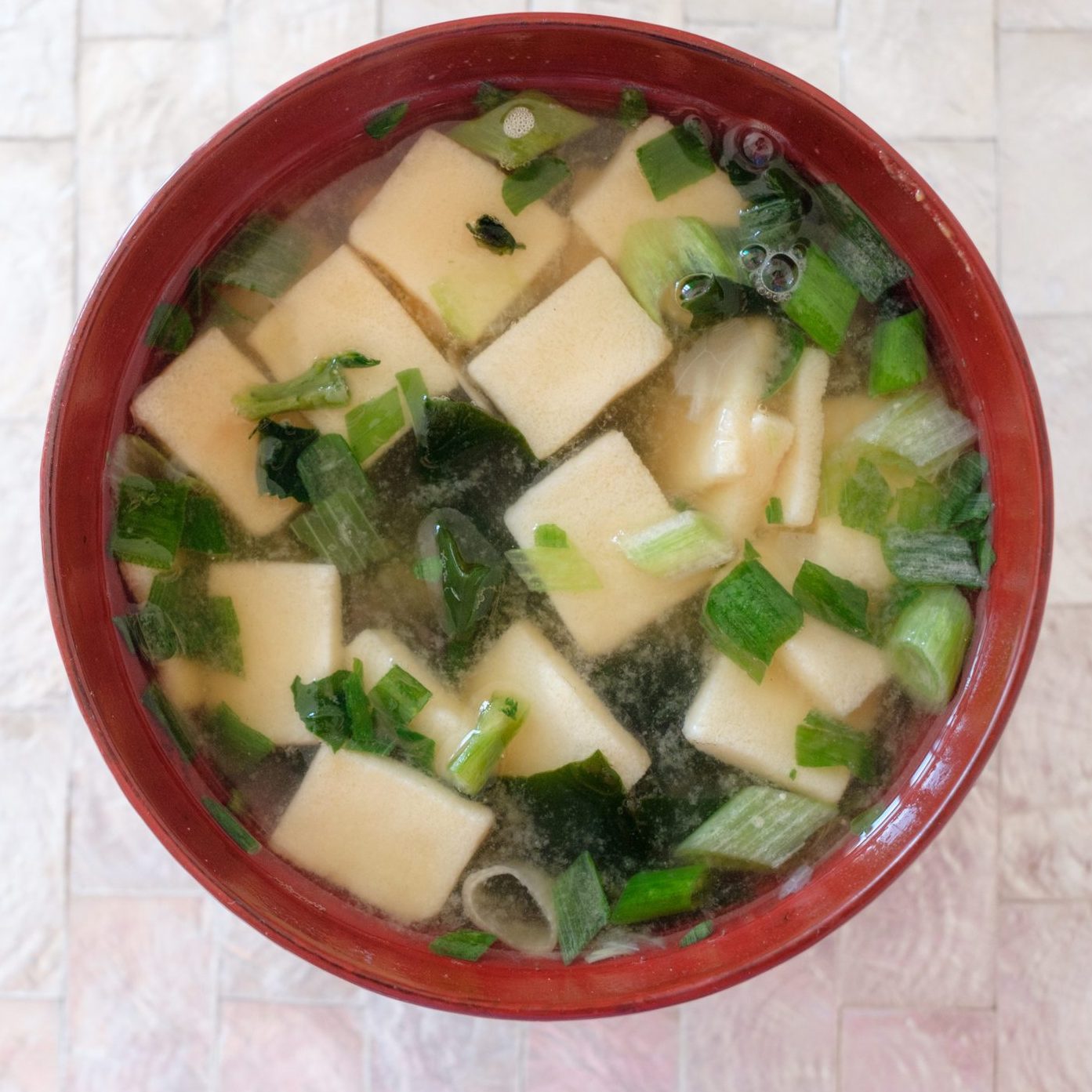 Miso soup with Tofu and leeks