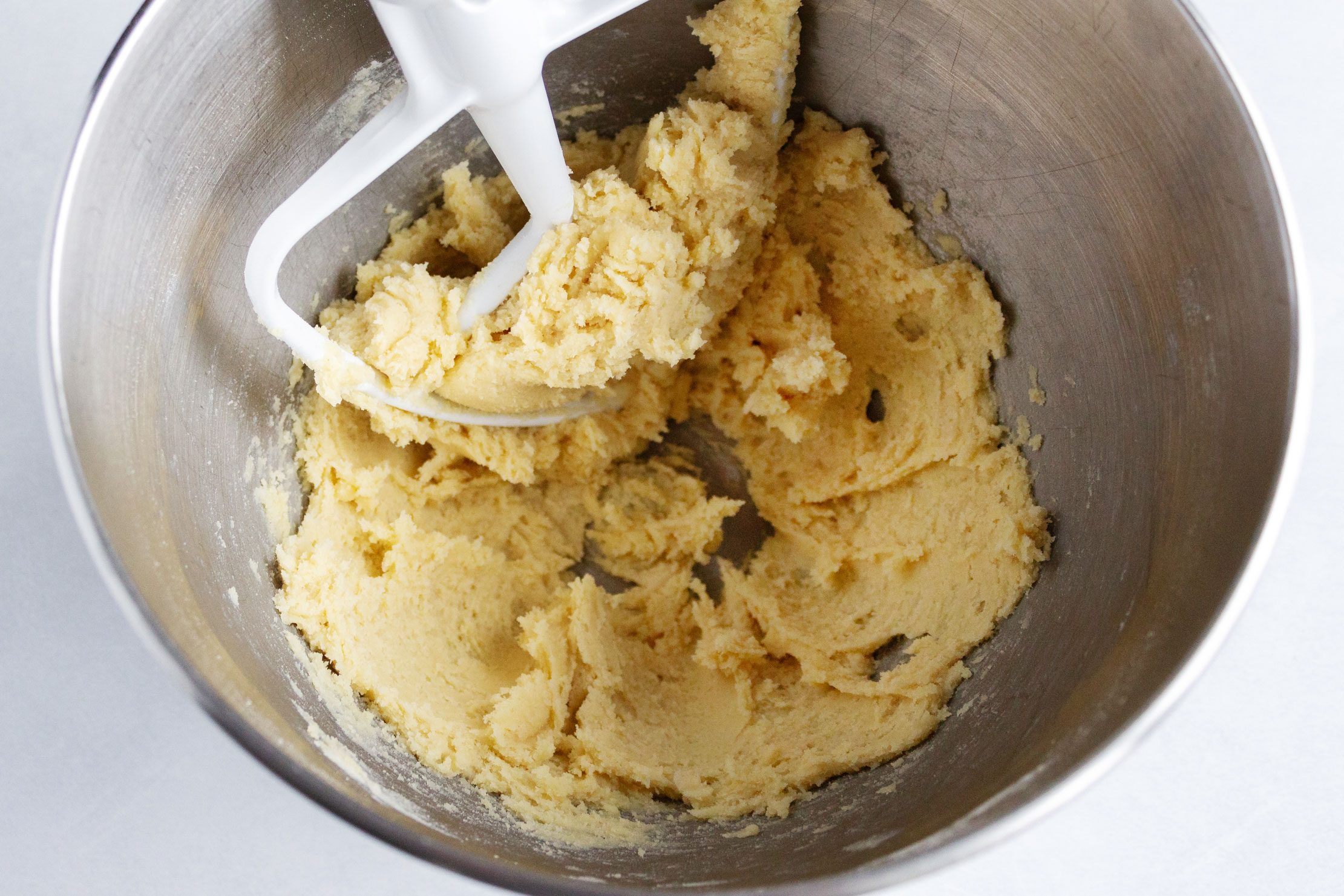 Battenberg Cake flour and butter blended