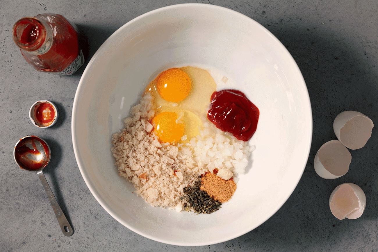 Mixing Ingredients of Instant Pot Meat Loaf 