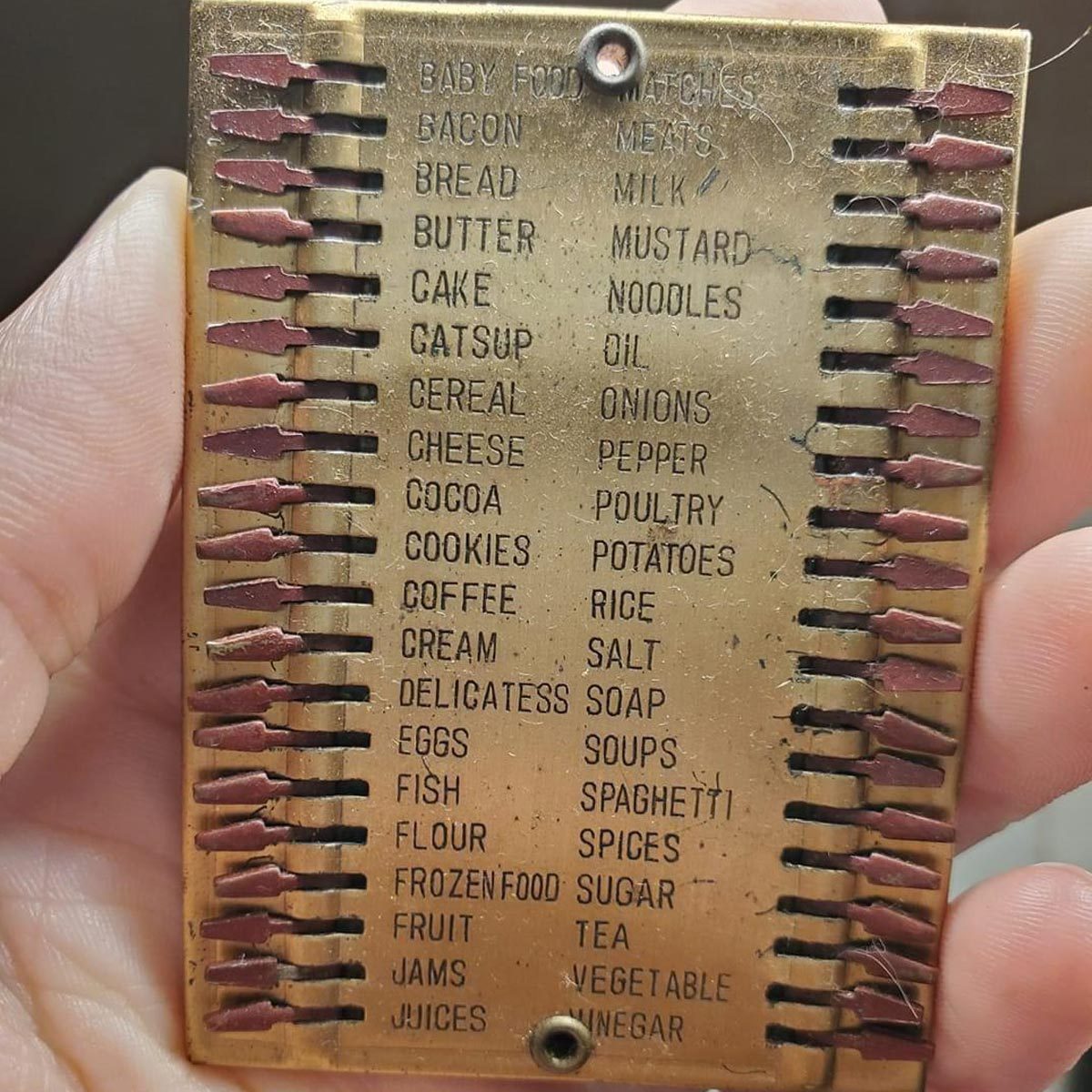 People Can’t Get Over This Vintage Metal Grocery List and We Want One Immediately