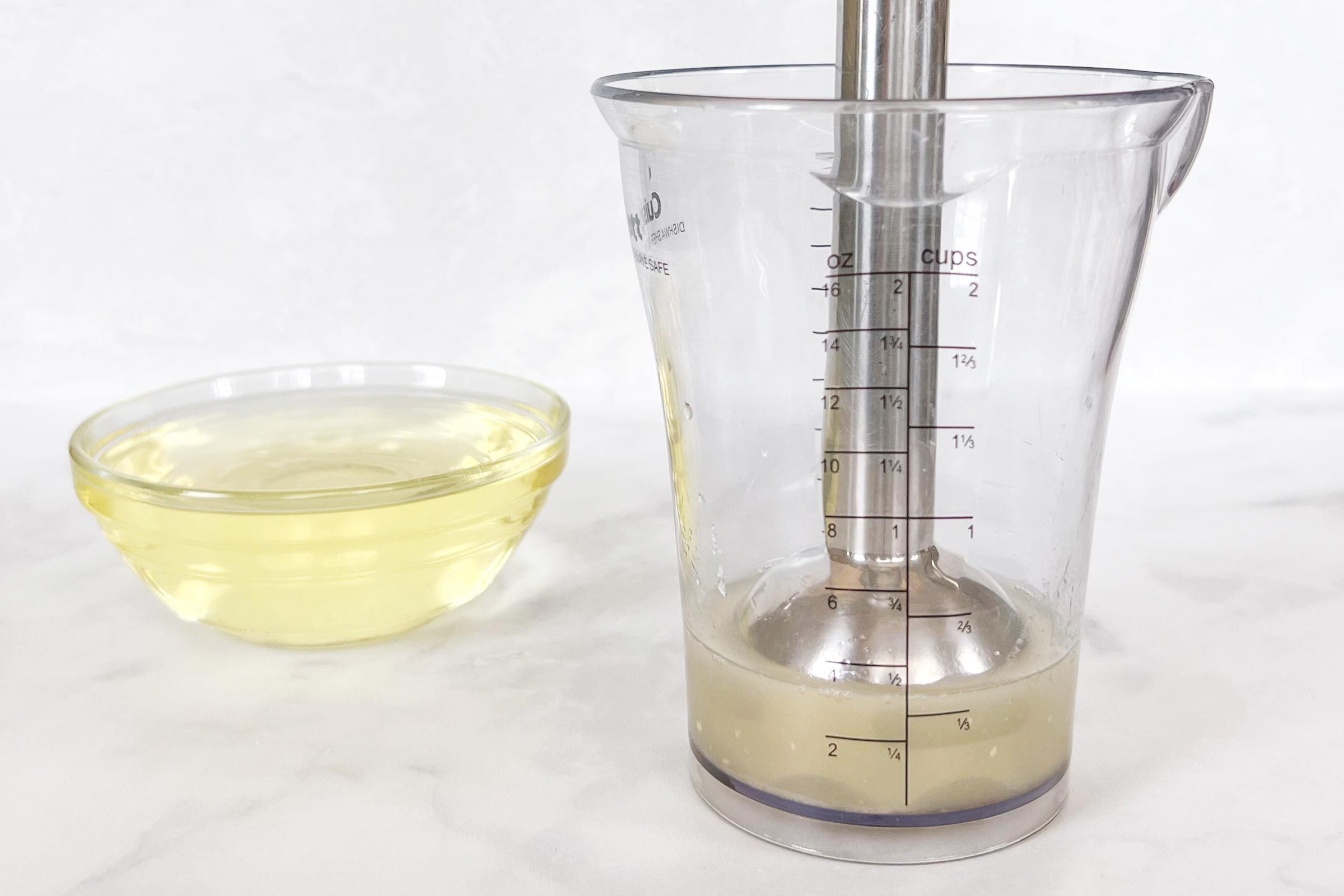 Blending Vegan Mayo with an immersion blender