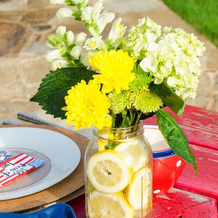 Lemon Summer Centerpiece Flowers Ecomm Via Love The Day.com