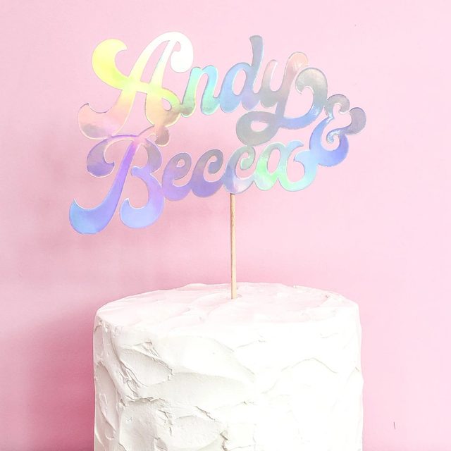 Disco 70s Wedding Cake Topper