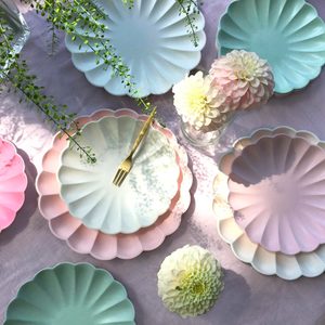 Biodegradable Pastel Platesbamboo Pulp