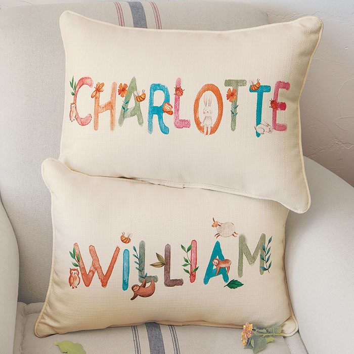 Personalized Name Pillow Ecomm Via Oliveandcocoa.com