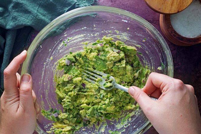 Chipotle Guacamole mashed avocados