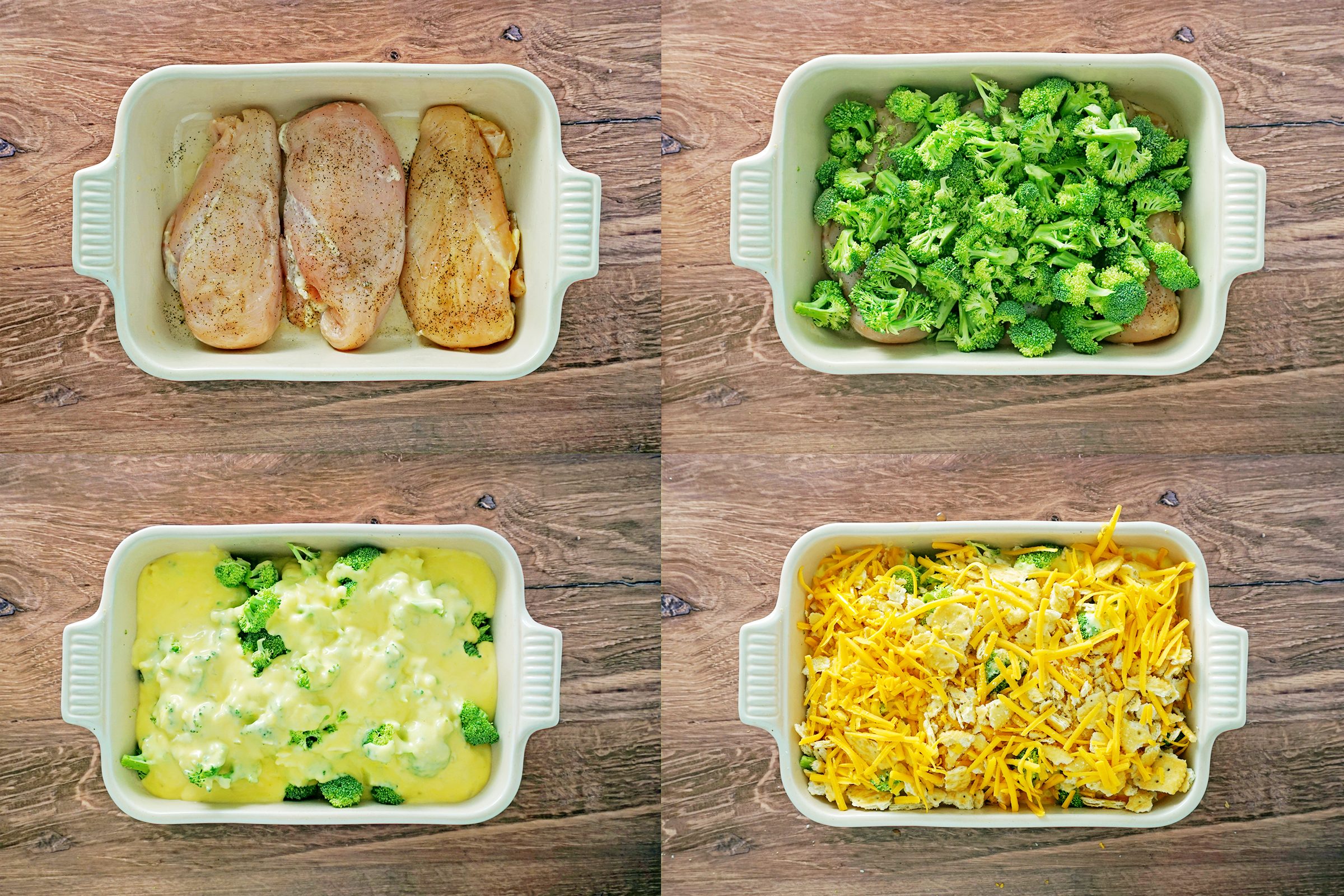 Cracker Barrel Broccoli Cheddar Chicken layers