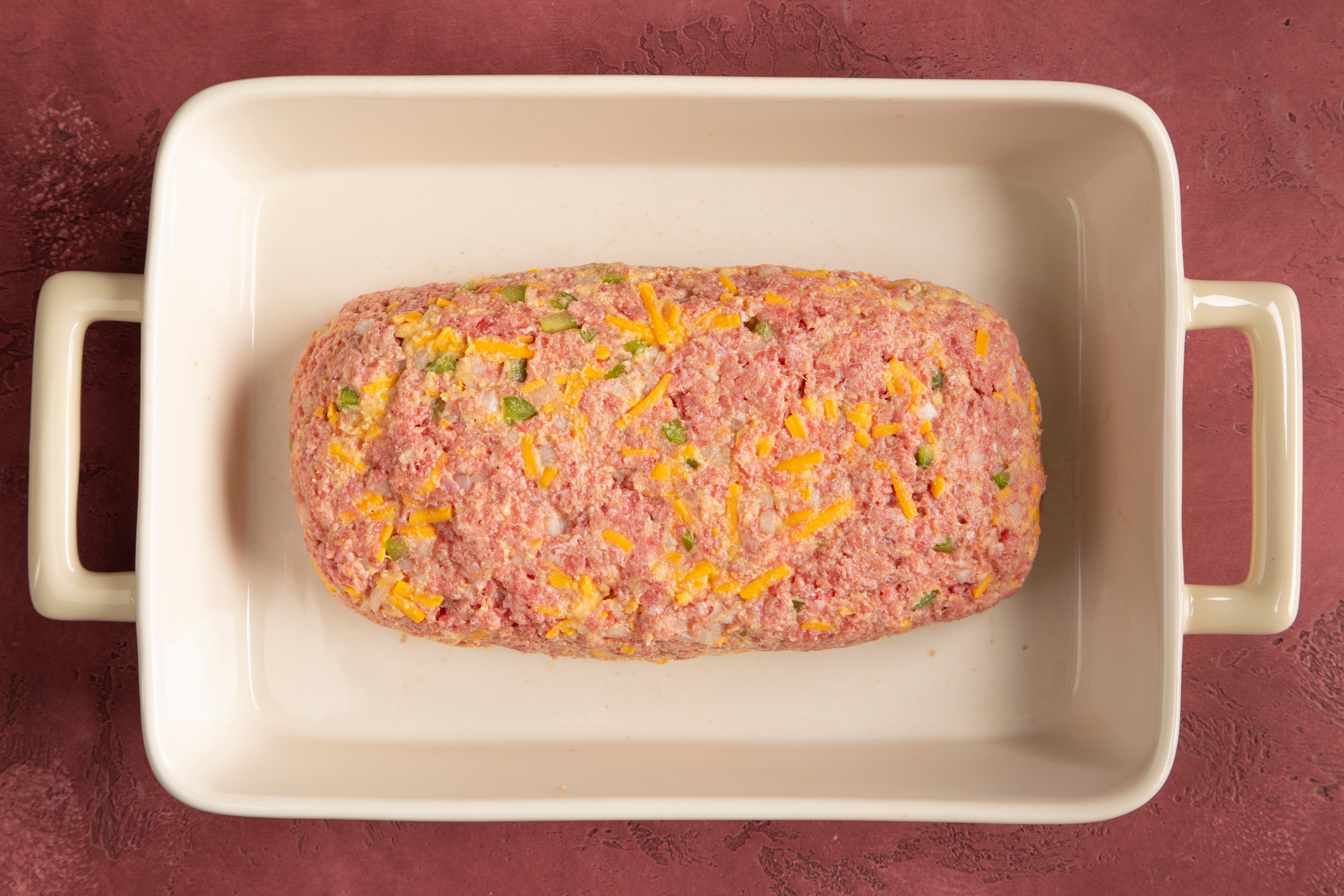 shape meatloaf and shape in pan for copycat meatloaf