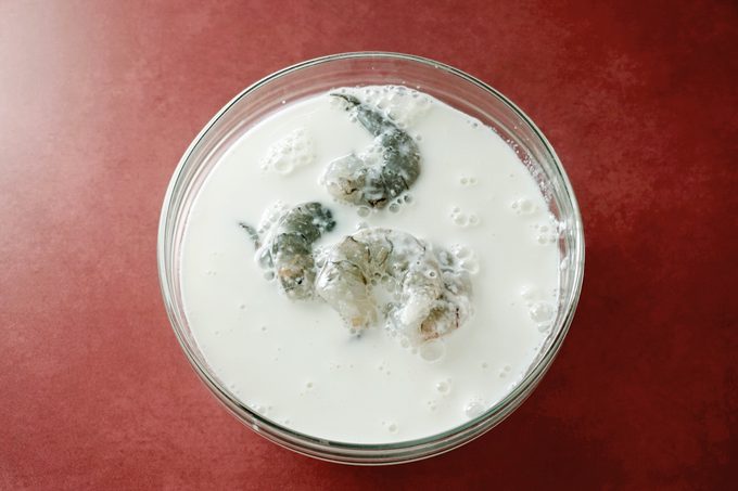 Bang Bang Shrimp marinading