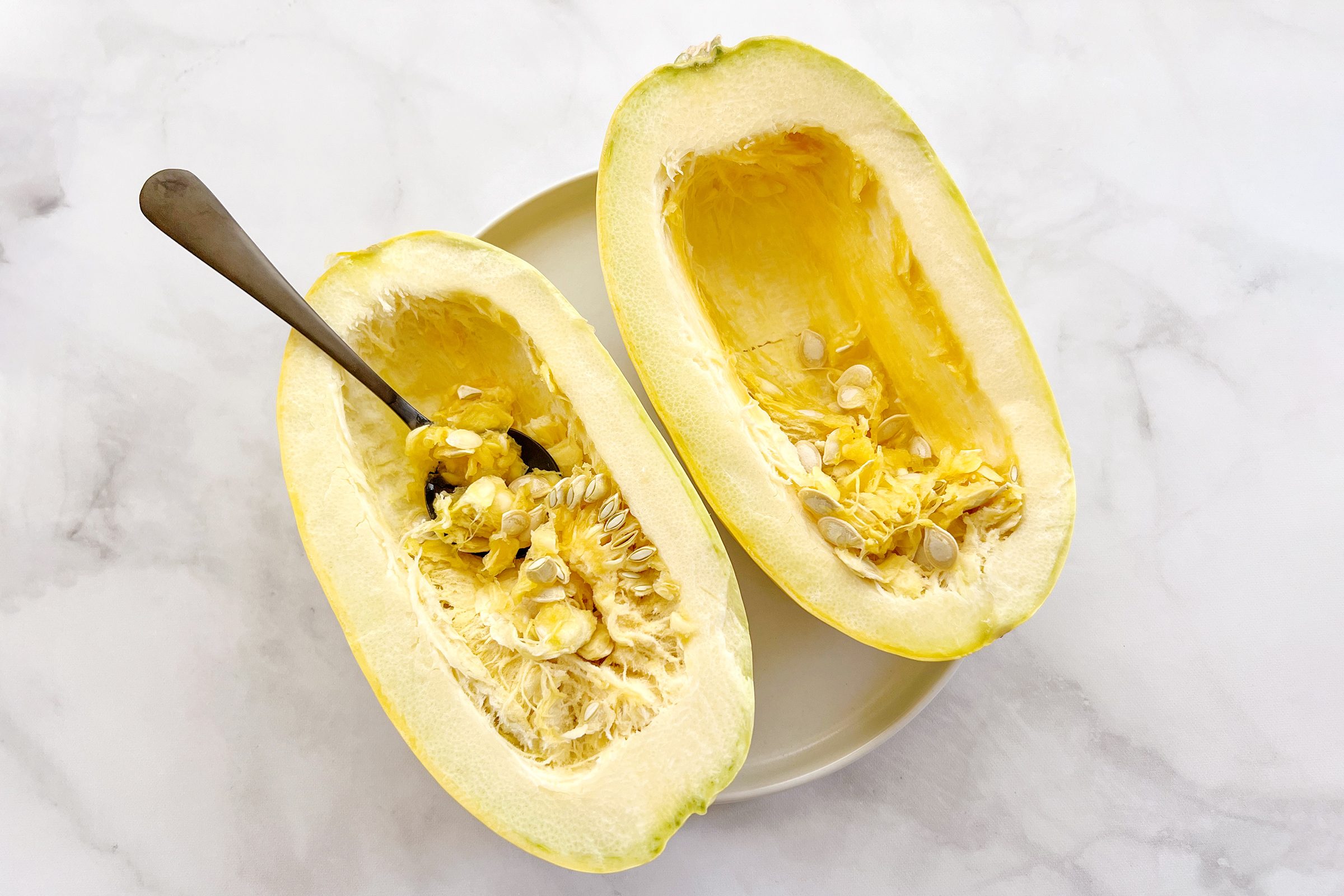 Scoop Seeds From Spaghetti Squash