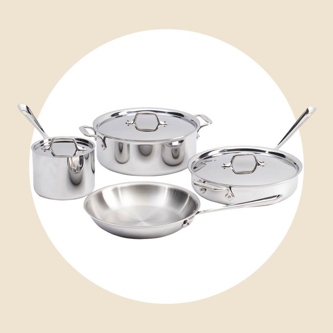 All Clad 7pc Stainless Steel Triply Cookware Set Slightly Blemished