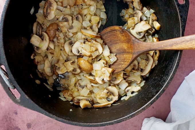 Sautéing the vegetables