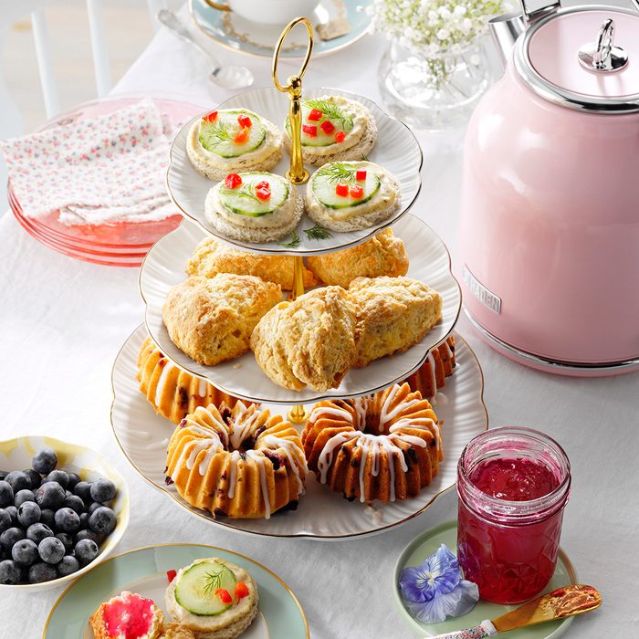 Breakfast served on a table
