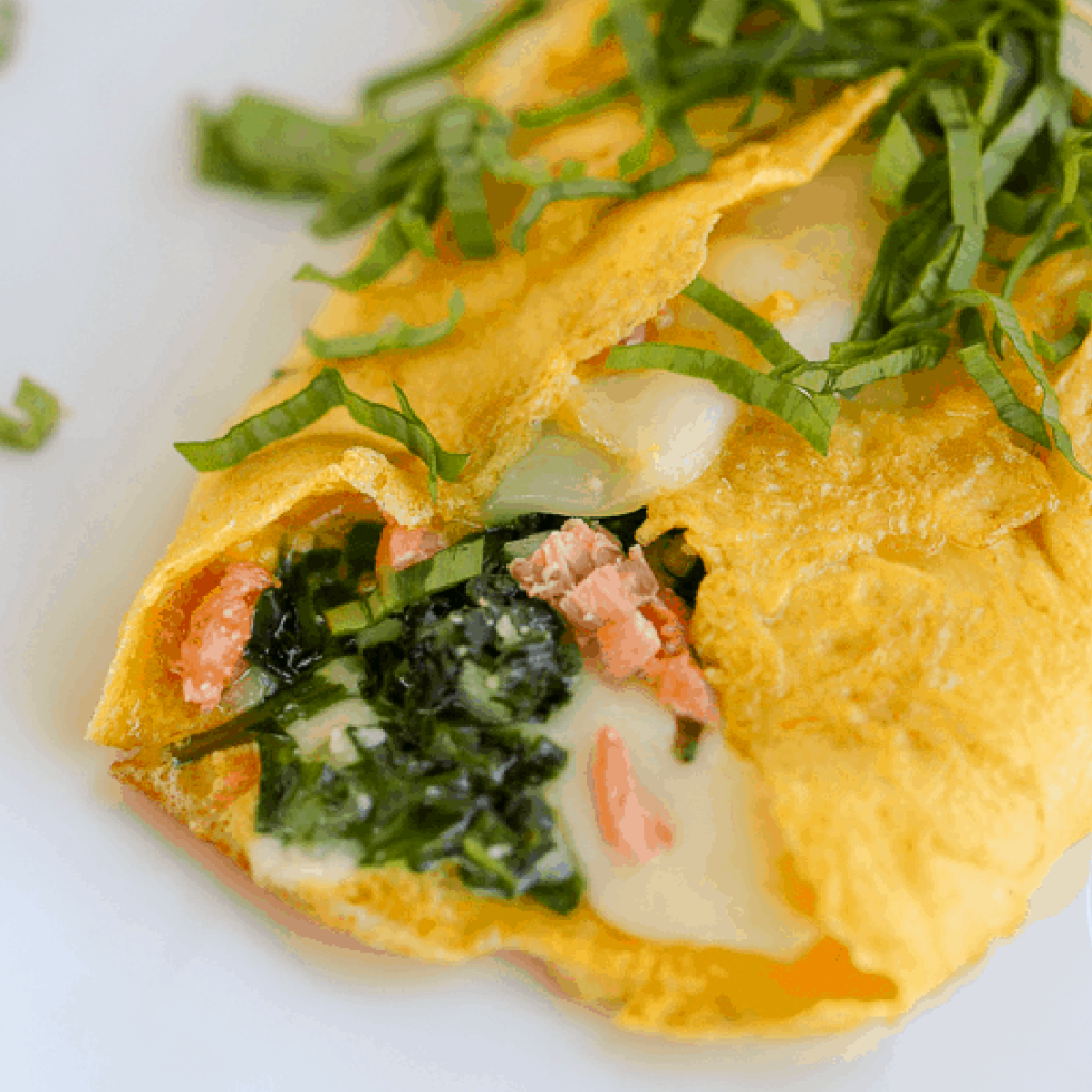 Smoked Salmon And Ramp Omelet